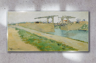 Skleneny obraz Mostná cestná rieka