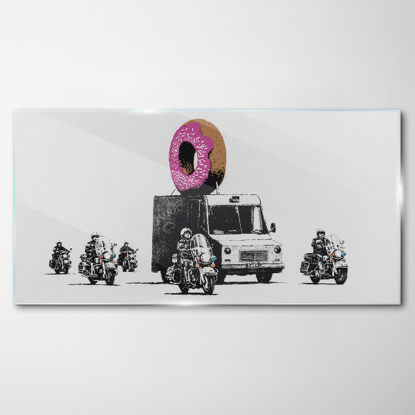 Skleneny obraz Donuts Police Banksy
