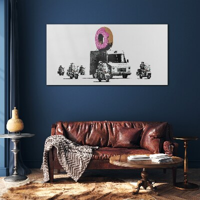 Skleneny obraz Donuts Police Banksy