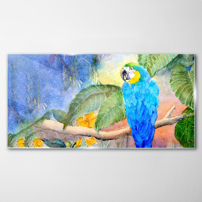 Skleneny obraz Opustí zvieracie papagáj