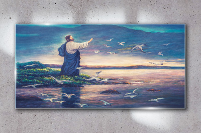 Skleneny obraz Náboženské vtáky mora