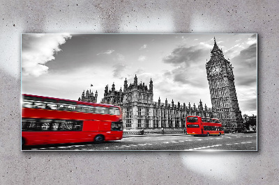 Skleneny obraz Červený autobus v Londýne
