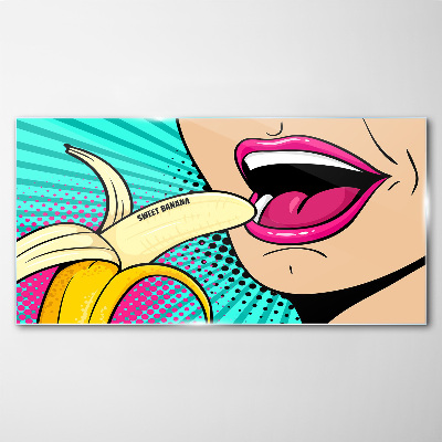 Skleneny obraz Sladký banán v štýle pop art