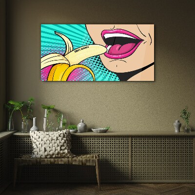 Skleneny obraz Sladký banán v štýle pop art