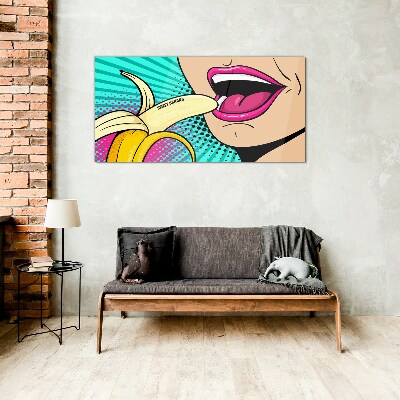 Skleneny obraz Sladký banán v štýle pop art
