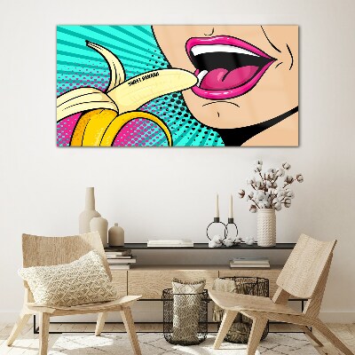 Skleneny obraz Sladký banán v štýle pop art