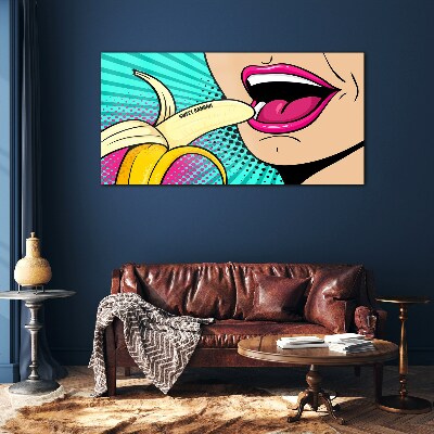 Skleneny obraz Sladký banán v štýle pop art