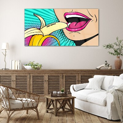 Skleneny obraz Sladký banán v štýle pop art
