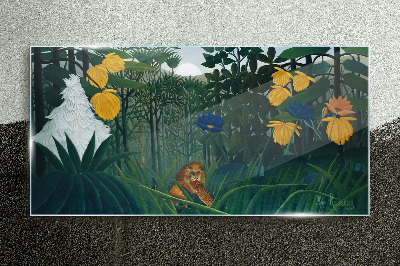 Sklenený obraz Príroda kvety lion