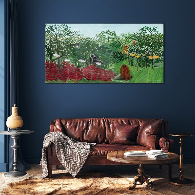 Sklenený obraz Tropické las henri rousseau