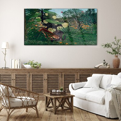 Sklenený obraz Džungľa tiger ovocný strom