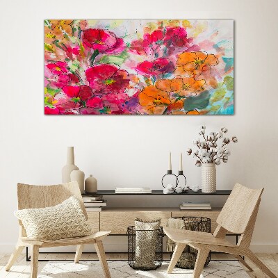 Skleneny obraz Abstraktné akvarel kvety
