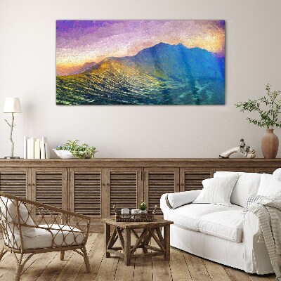 Skleneny obraz Abstrakcie horské neba