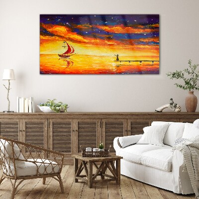 Skleneny obraz Abstrakcia lodi nočná obloha