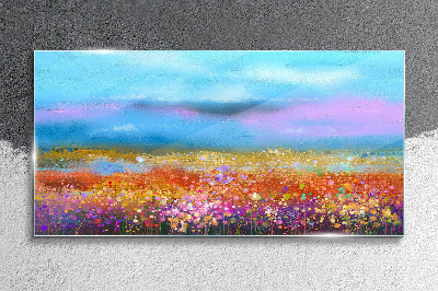 Skleneny obraz Abstraktné kvety