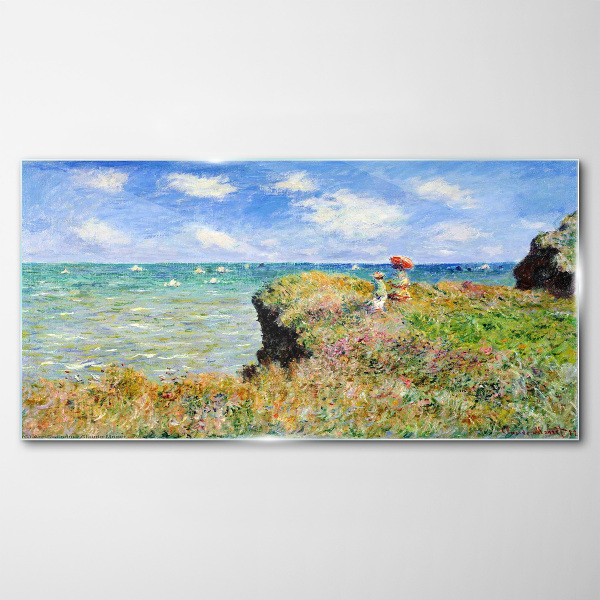 Skleneny obraz Cliff Walk v Pourville Claude Monet