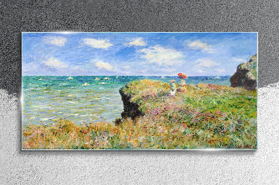 Skleneny obraz Cliff Walk v Pourville Claude Monet