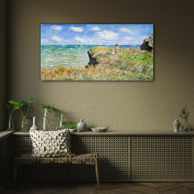 Skleneny obraz Cliff Walk v Pourville Claude Monet