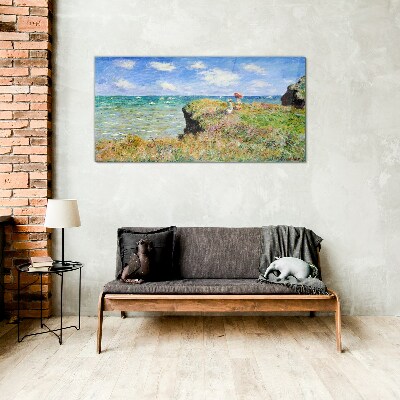 Skleneny obraz Cliff Walk v Pourville Claude Monet
