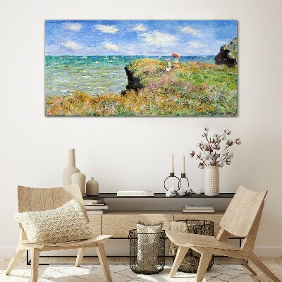 Skleneny obraz Cliff Walk v Pourville Claude Monet