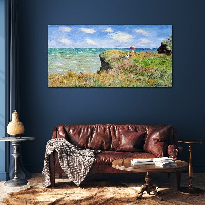 Skleneny obraz Cliff Walk v Pourville Claude Monet