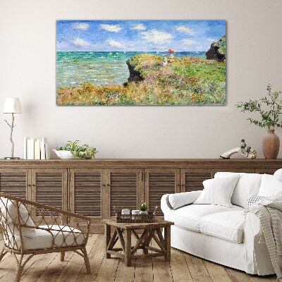 Skleneny obraz Cliff Walk v Pourville Claude Monet
