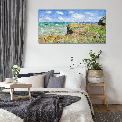 Skleneny obraz Cliff Walk v Pourville Claude Monet