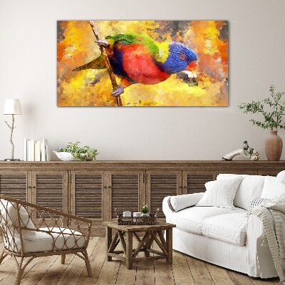 Skleneny obraz Pobočka zvieracie vták papagája