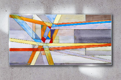 Skleneny obraz Geometria farebných čiar