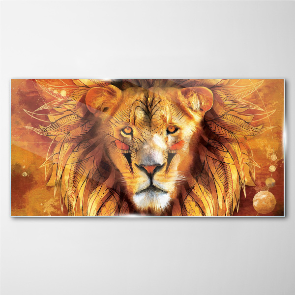 Skleneny obraz Abstraktné zvieracie mačka leva