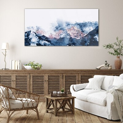 Skleneny obraz Moderné akvarel hory