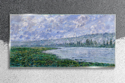 Skleneny obraz Seina pri Vétheuil Monet
