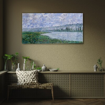 Skleneny obraz Seina pri Vétheuil Monet