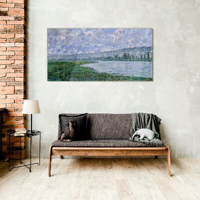 Skleneny obraz Seina pri Vétheuil Monet
