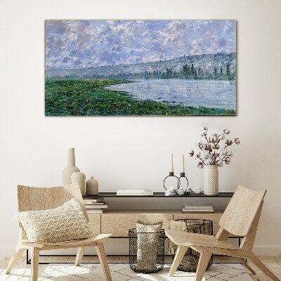 Skleneny obraz Seina pri Vétheuil Monet