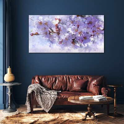 Skleneny obraz Maľovanie vetiev kvety