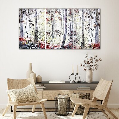 Skleneny obraz Abstrakcie lesné listy