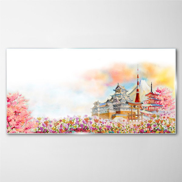 Skleneny obraz Japonská jarná krajina
