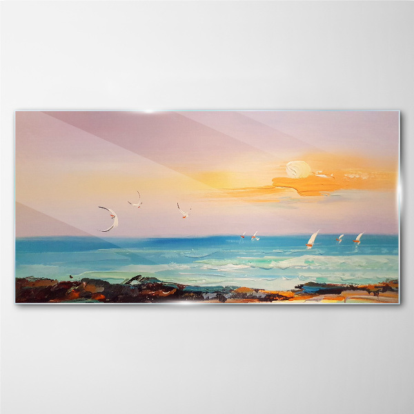 Skleneny obraz Abstrakcie pobrežie vlny