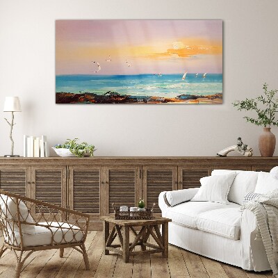 Skleneny obraz Abstrakcie pobrežie vlny