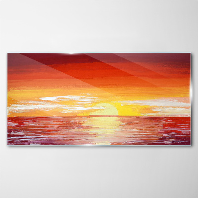 Skleneny obraz More západ slnka mraky