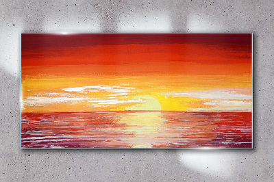 Skleneny obraz More západ slnka mraky