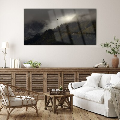 Skleneny obraz Maľovanie mrak hory