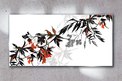 Skleneny obraz Abstrakcie ovocné listy
