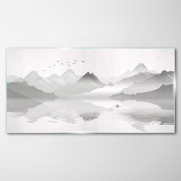Skleneny obraz Pokojná horská krajina v monochromatickom režime