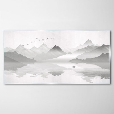 Skleneny obraz Pokojná horská krajina v monochromatickom režime