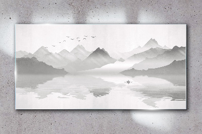Skleneny obraz Pokojná horská krajina v monochromatickom režime