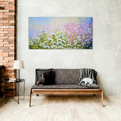 Skleneny obraz Moderné lúka kvety