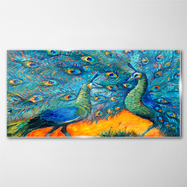 Skleneny obraz Zvieratá vtáky peacock