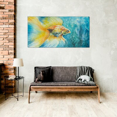 Skleneny obraz Aquarelle zlatá rybka voda